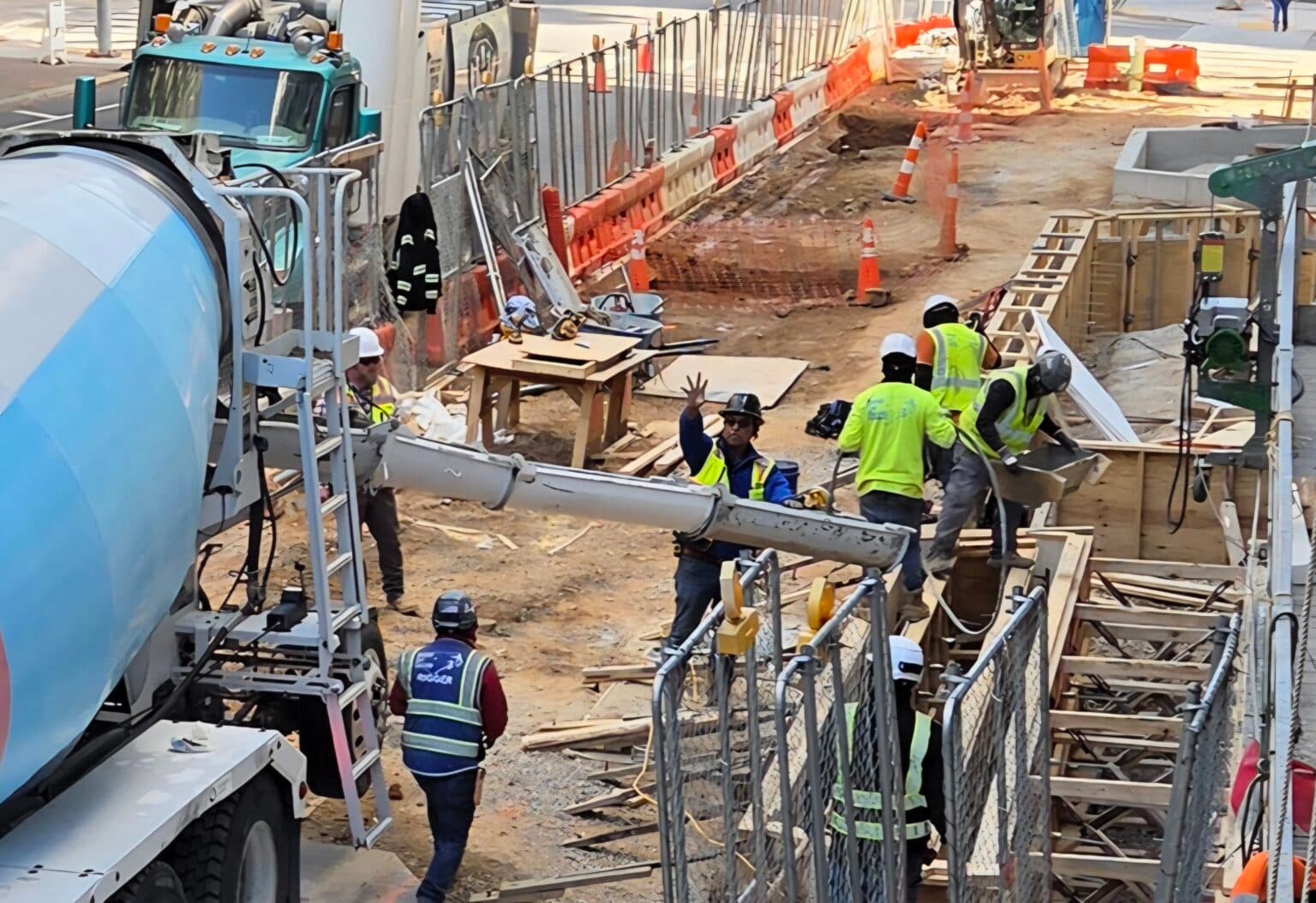 Workers at a construction site.